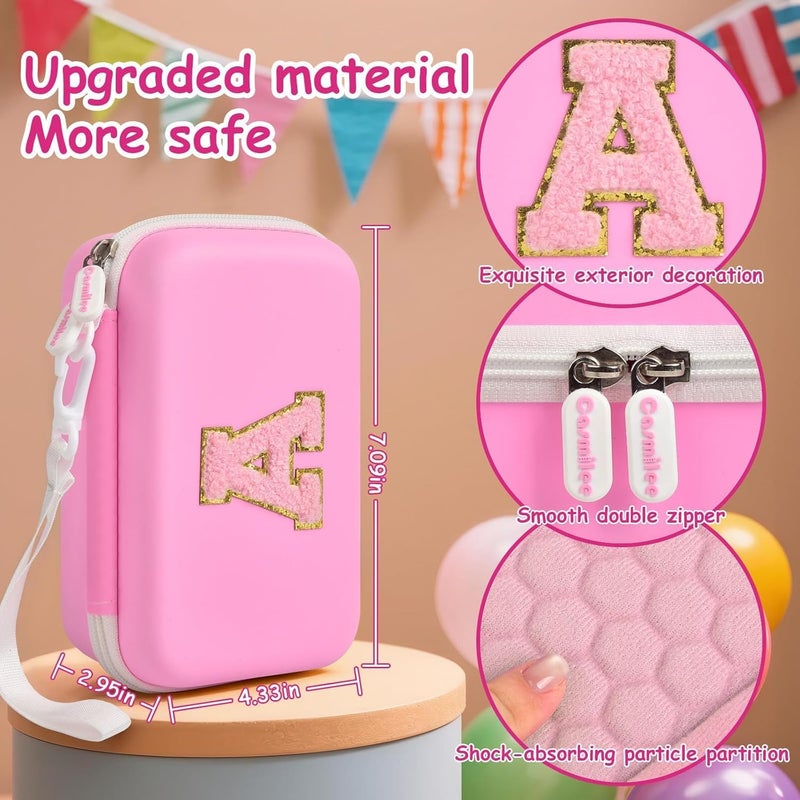 casmilee Label Maker Case for Memoking T02 Mini Printer Print Pods/ for Phomemo M02 Sticker Printer/ M02S/ M02 Pro/ for Nelko PM230 with Album to Hold 56 Sticker Papers, Portable Travel Storage Holder (Pink) - Image 4